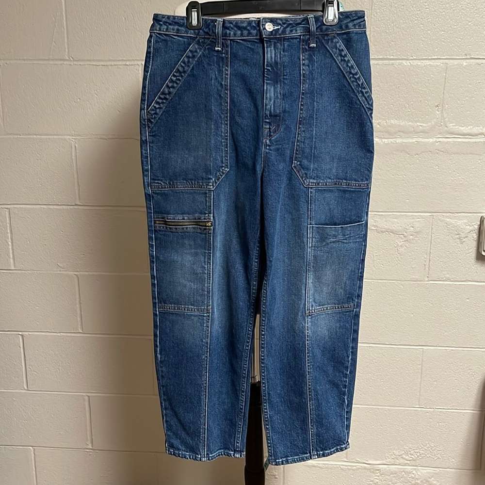 MOTHER Blue Cargo-Style Women’s Jeans